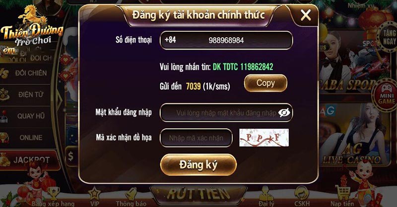 Đăng ký tài khoản vào thiên đường trò chơi